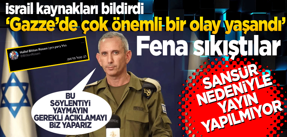 İsrail Kaynaklarından gelen habere göre ise, "Gazze Şeridi'nde çok tehlikeli bir olay yaşandı."