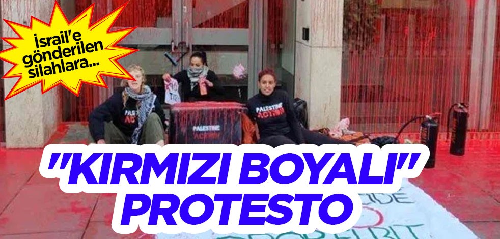 İsrail'e gönderilen silahlara karşı Londra'da 'kırmızı boyalı' protesto: 'Silah Satışı' tepkisi... İngiliz basını yazdı