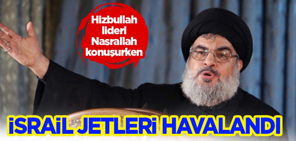  İsrail'i sorumlu tutan Hizbullah lideri Nasrallah canlı yayındayken açıkça İsrail jetleri Lübnan'ı bombaladı!