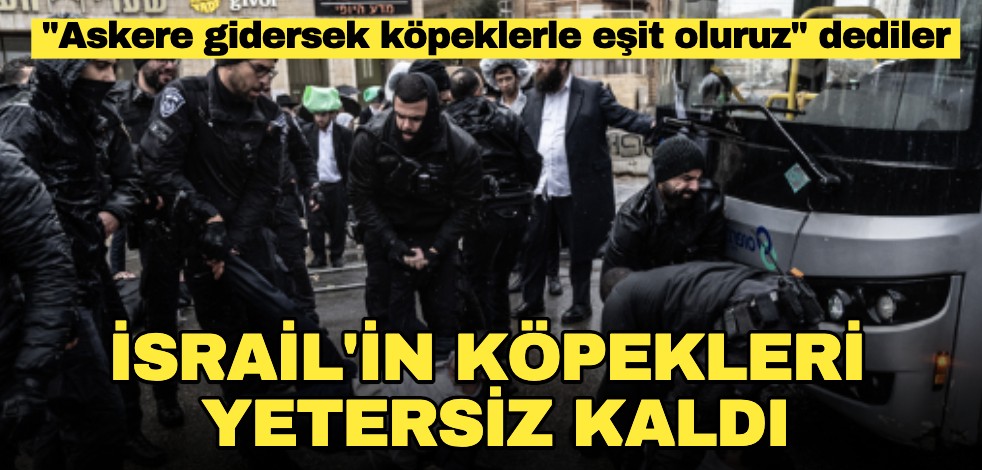 İsrail'in köpekleri yetersiz kaldı! "Askere gidersek köpeklerle eşit oluruz" dediler