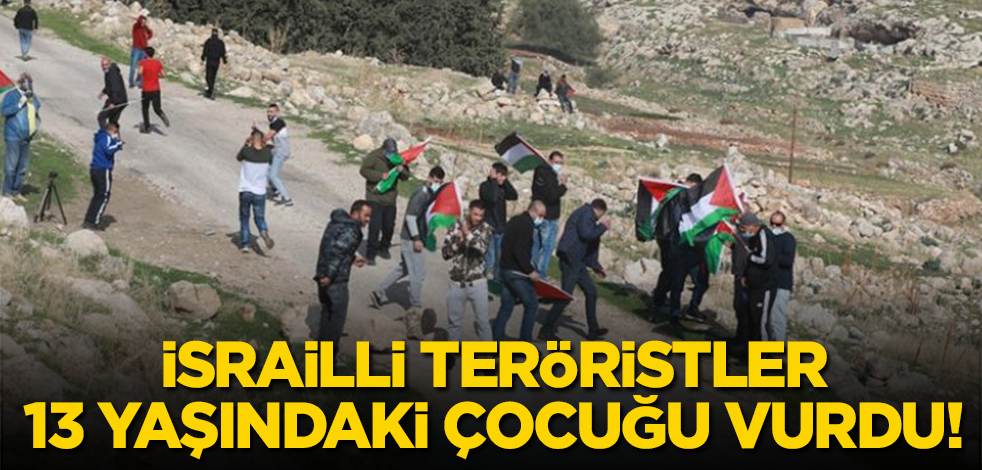 İsrailli teröristler 13 yaşındaki çocuğu vurdu!