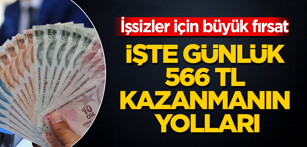 İşsizler için büyük fırsat! İşte günlük 566 TL kazanmanın yolları