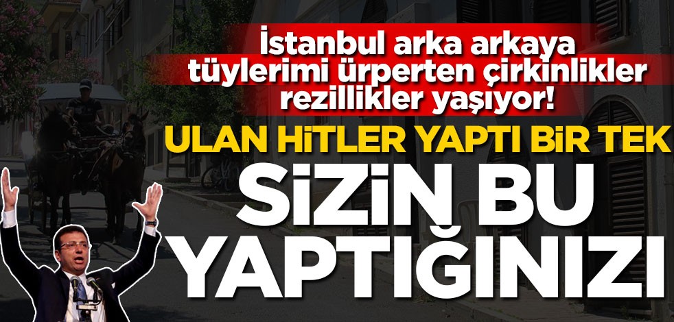 İstanbul arka arkaya tüylerimi ürperten çirkinlikler, rezillikler yaşıyor! Ulan Hitler yaptı bir tek, sizin bu yaptığınızı