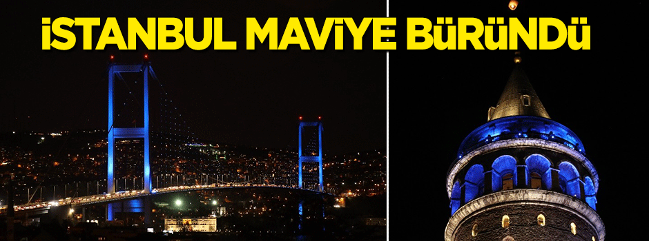 İstanbul maviye büründü