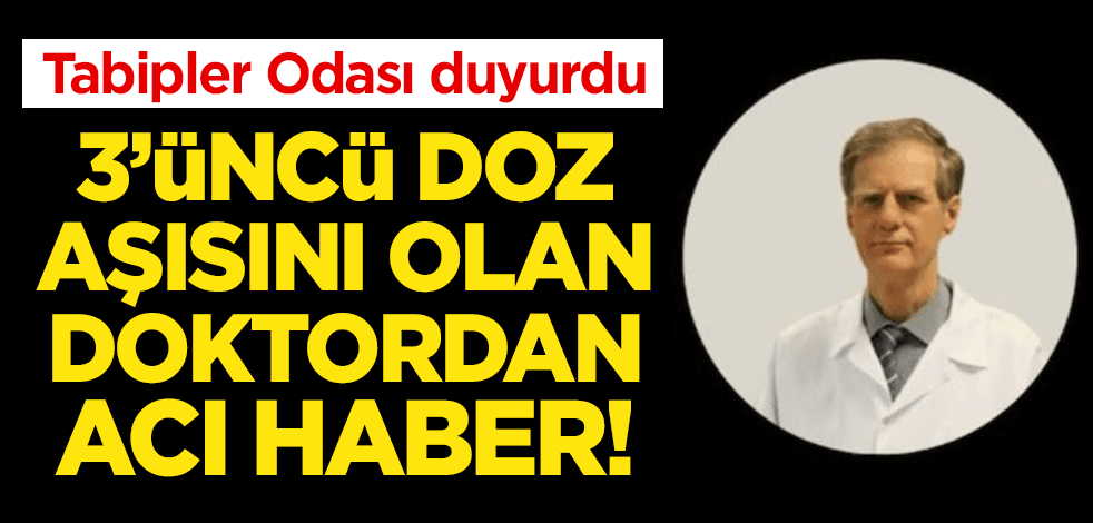İstanbul Tabipler Odası duyurdu: İkinci doz aşısını olan doktordan acı haber!