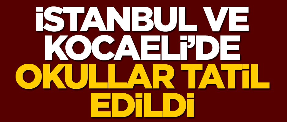 İstanbul ve Kocaeli'de okullar tatil edildi