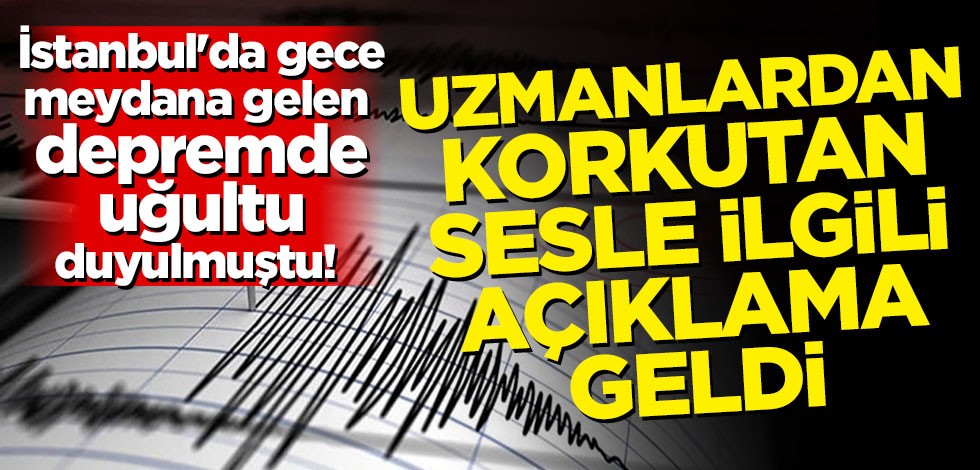 İstanbul'da meydana gelen depremde uğultu duyulmuştu! Uzmanlardan korkutan sesle ilgili açıklama geldi