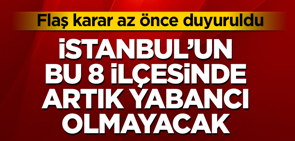 İstanbul'un bu 8 ilçesinde artık yabancı olmayacak! Flaş karar az önce duyuruldu