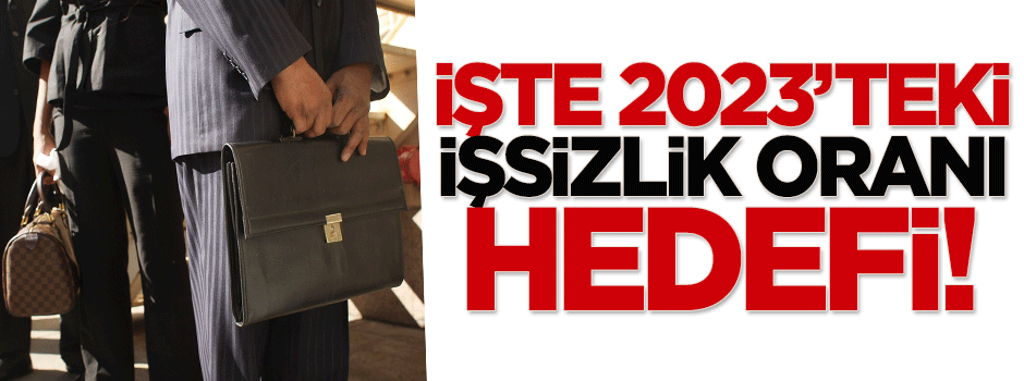 İşte 2023'teki işsizlik oranı hedefi!