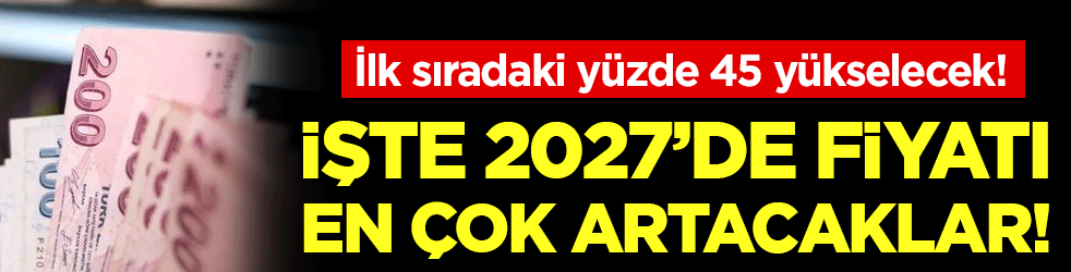İşte 2027'de fiyatı fırlayacaklar! İlk sıradaki yüzde 45 yükselecek!