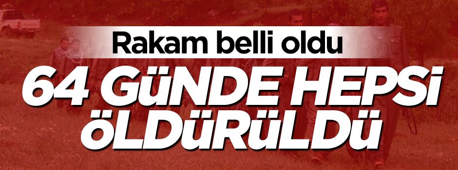 İşte 64 günde öldürülen teröröist sayısı