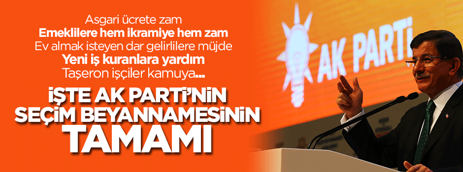 İşte AK Parti’nin seçim beyannamesinin tamamı