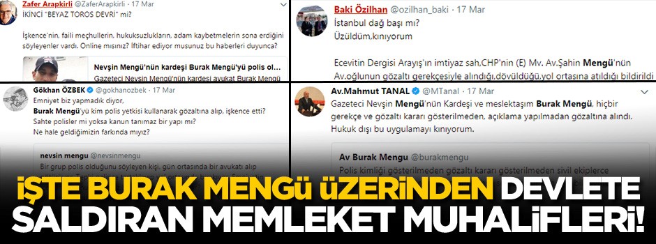 İşte Burak Mengü üzerinden devlete saldıran memleket muhalifleri!