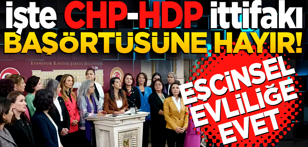 İşte CHP-HDP ittifakı Başörtüsüne hayır eşcinsel evliliğe evet