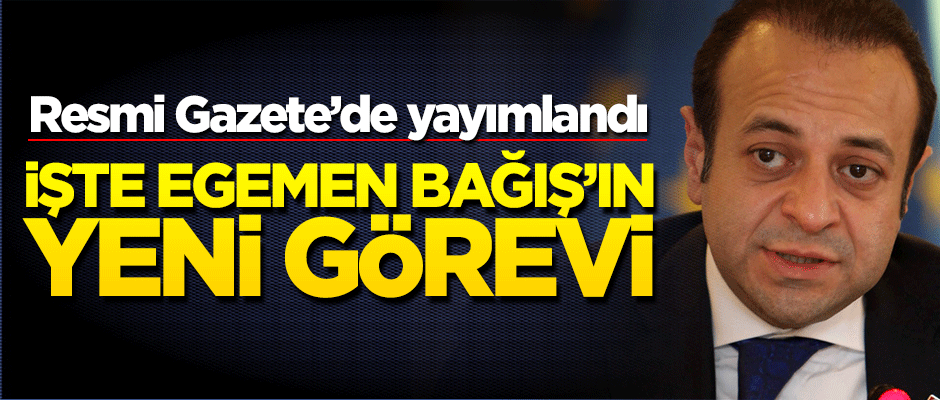 İşte Egemen Bağış'ın yeni görevi