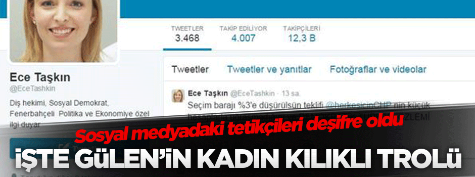İşte o ismin kadın kılıklı trolü!