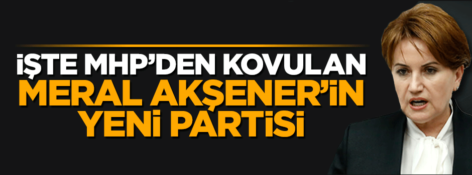 İşte MHP'den ihraç edilen Meral Akşener'in yeni partisi