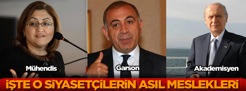 İşte o siyasetçilerin asıl meslekleri