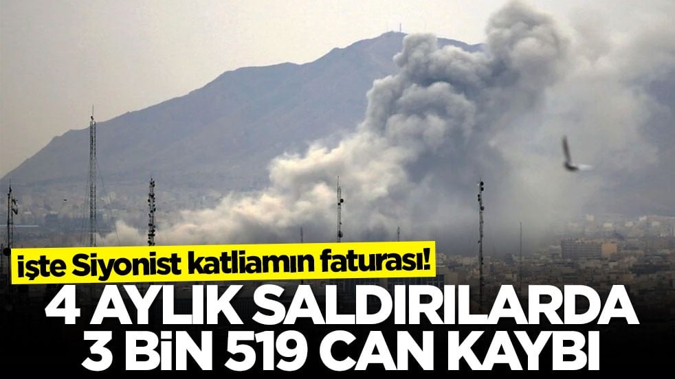 İşte Siyonist katliamın faturası! 4 aylık saldırılarda 3 bin 519 can kaybı
