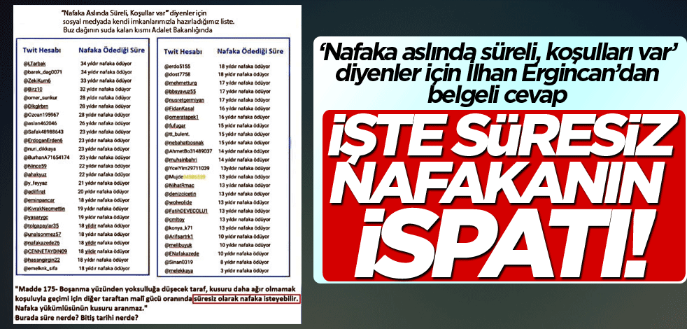 İşte süresiz nafakanın ispatı!