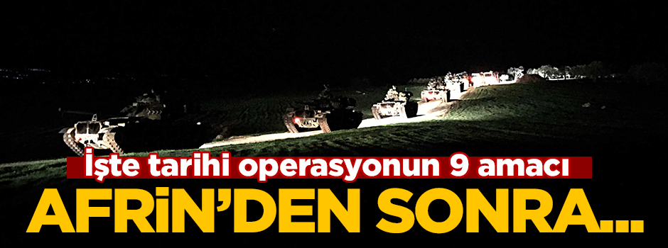 İşte Zeytin Dalı Harekâtı’nın 9 amacı!