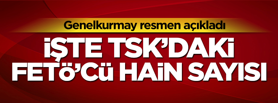 İşte TSK'daki FETÖ'cü hain sayısı