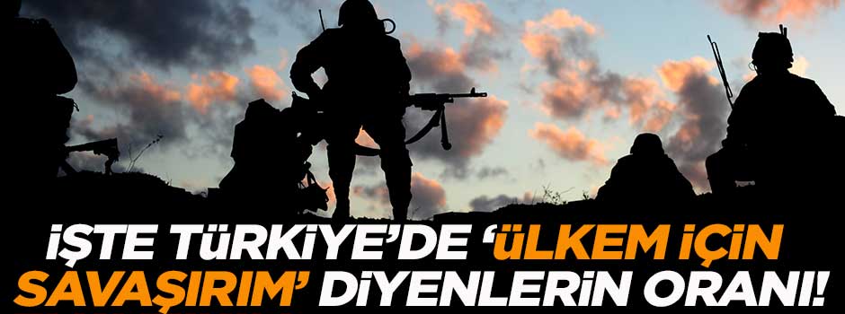 İşte 'ülkem için savaşırım' diyenlerin Türkiye'deki oranı
