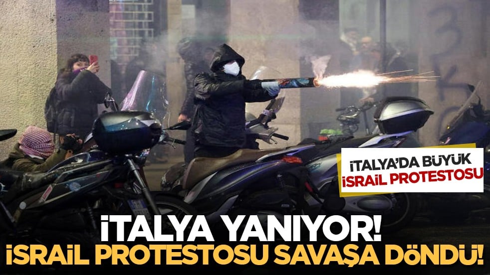 İtalya'daki İsrail Karşıtı Protestoda Çatışma: Bologna Sokakları Savaşı Andırdı