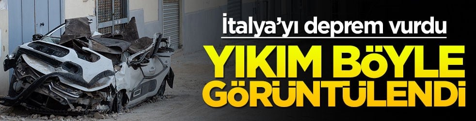 İtalya'yı deprem vurdu! Yıkım böyle görüntülendi