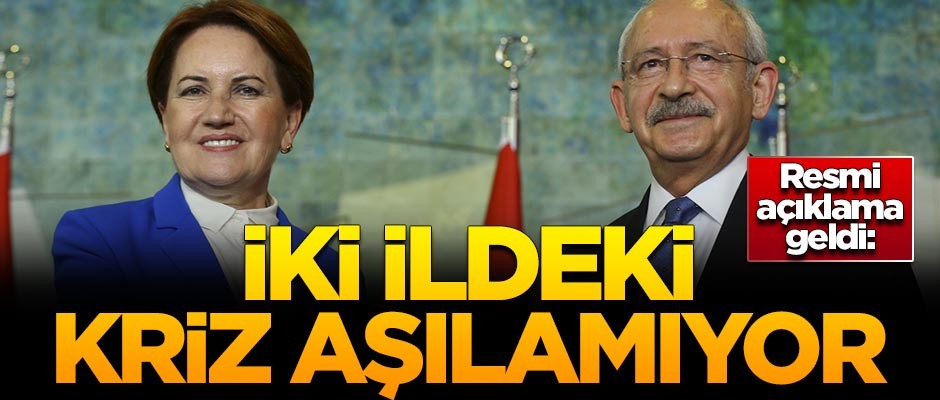İttifakla ilgili resmi açıklama: İki ildeki kriz aşılamıyor