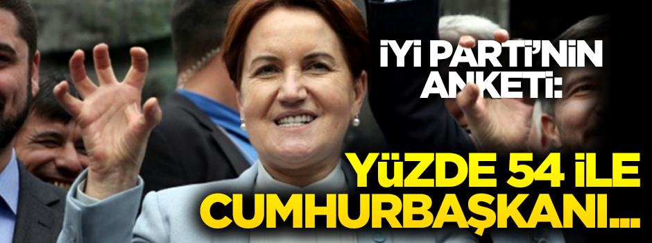 İyi Parti'nin anketi: Yüzde 54 ile cumhurbaşkanı...