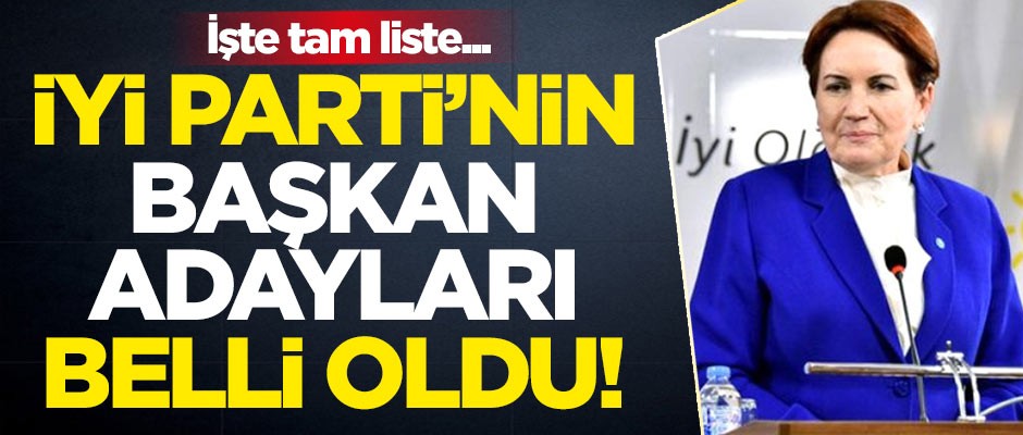 İYİ Parti'nin belediye başkan adayları belli oldu