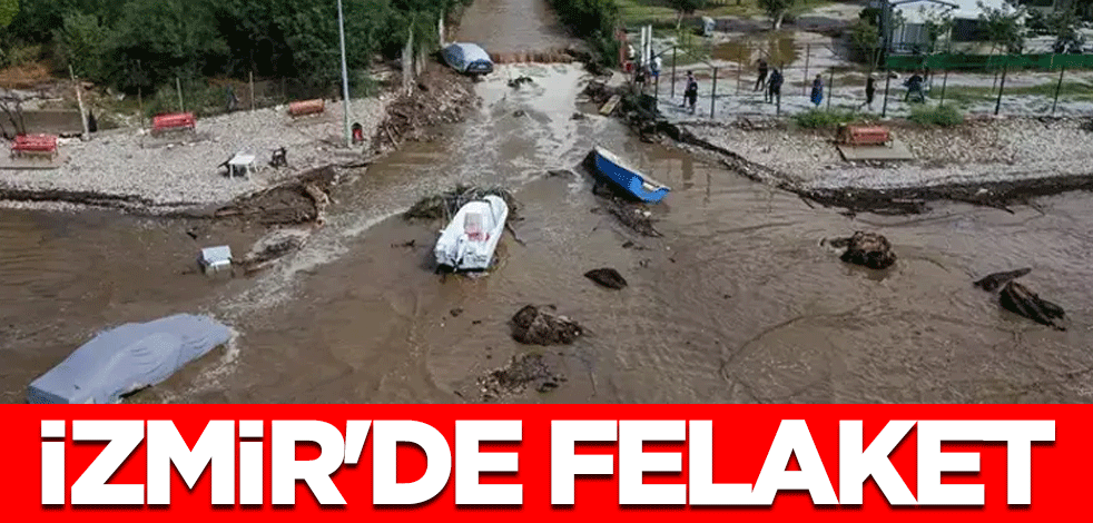 İzmir'de şiddetli yağış: Yol çöktü!