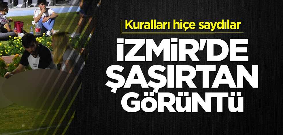 İzmir'de sosyal mesafe kuralları hiçe sayıldı