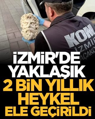 İzmir'de yaklaşık 2 bin yıllık heykel ele geçirildi