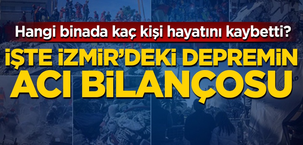 İzmir'deki depremde hangi binada kaç kişi hayatını kaybetti?
