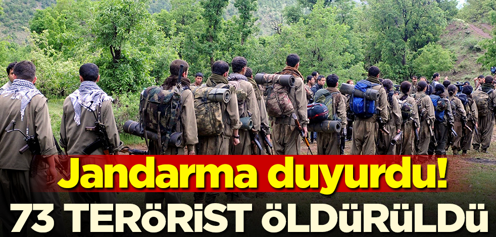 Jandarma duyurdu: 73 terörist öldürüldü