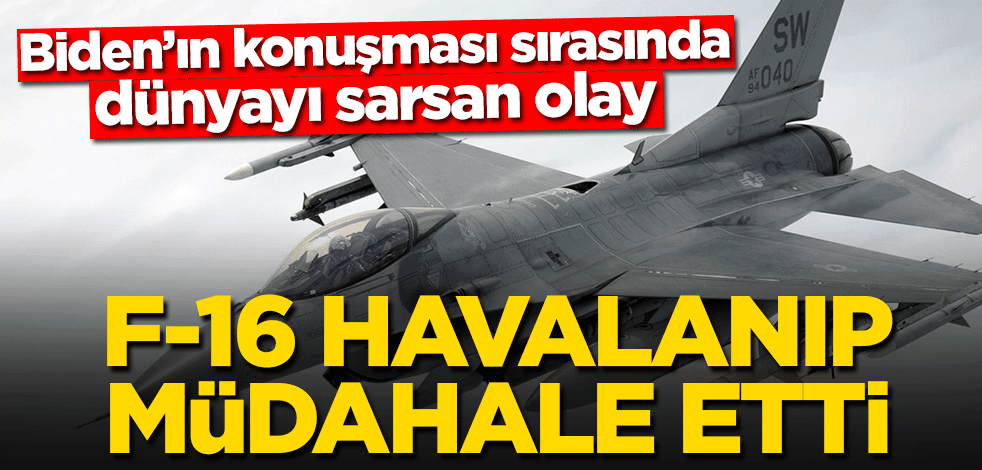 Joe Biden'ın konuşması sırasında dünyayı sarsan olay! F-16 havalanıp müdahale etti