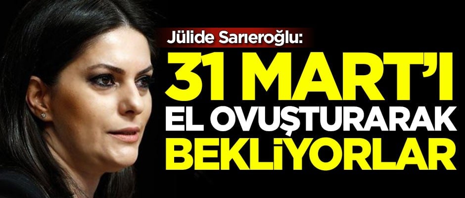 Jülide Sarıeroğlu: 31 Mart'ı el ovuşturarak bekliyorlar