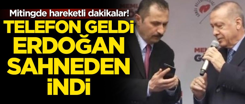 Kahramanmaraş mitinginde hareketli dakikalar! Cumhurbaşkanı Erdoğan sahneden indi