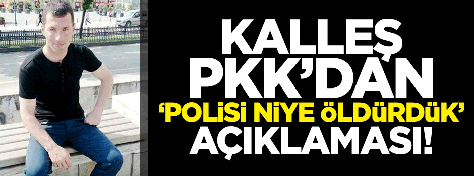 Kalleş PKK'dan 'polisi niye öldürdük' açıklaması!