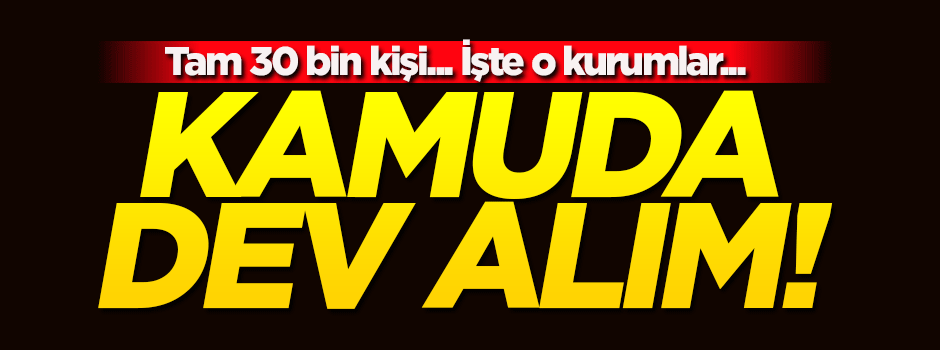 Kamuda dev alım! Tam 30 bin personel...