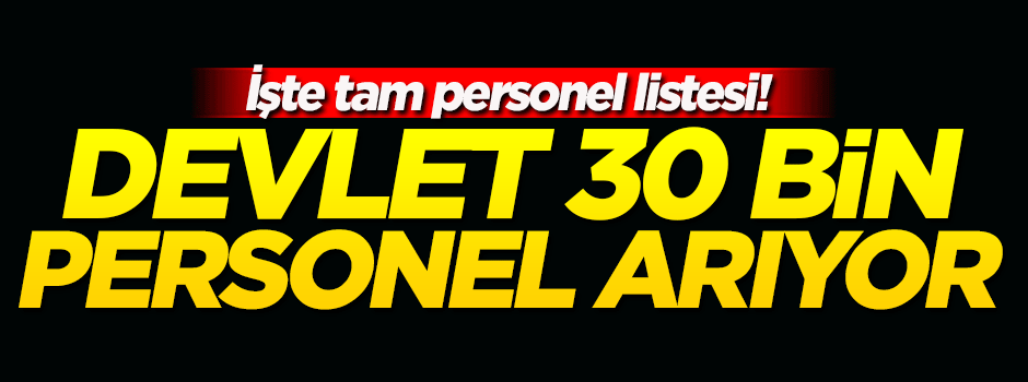 Kamuya 30 bin personel alınacak
