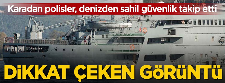 Karadan polisler, denizden sahil güvenlik takip etti