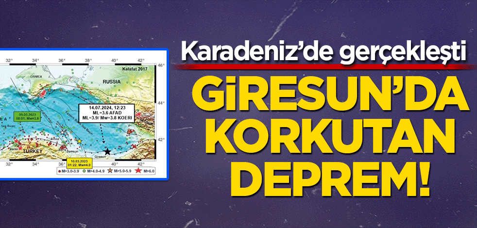 Karadeniz’de deprem oldu! Giresun’da hissedildi