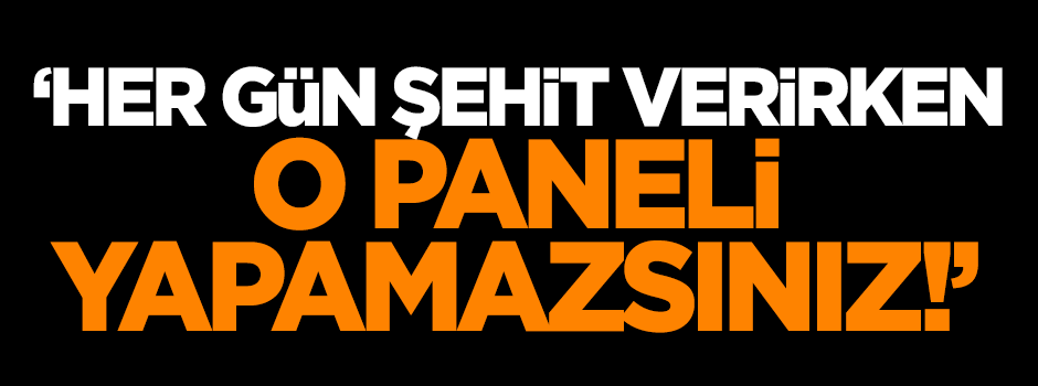 Karahasanoğlu: Her gün şehit verirken o paneli yapamazsınız!