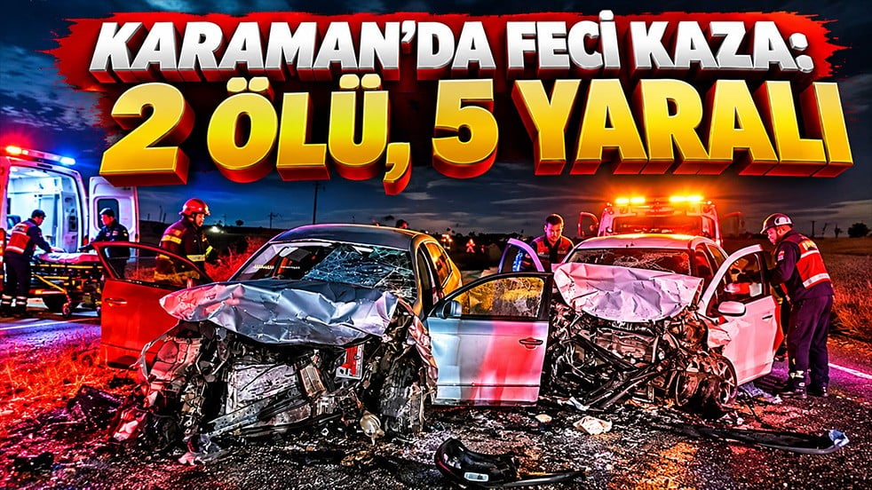 Karaman’da feci trafik kazası: 2 kişi öldü, 5 kişi yaralandı