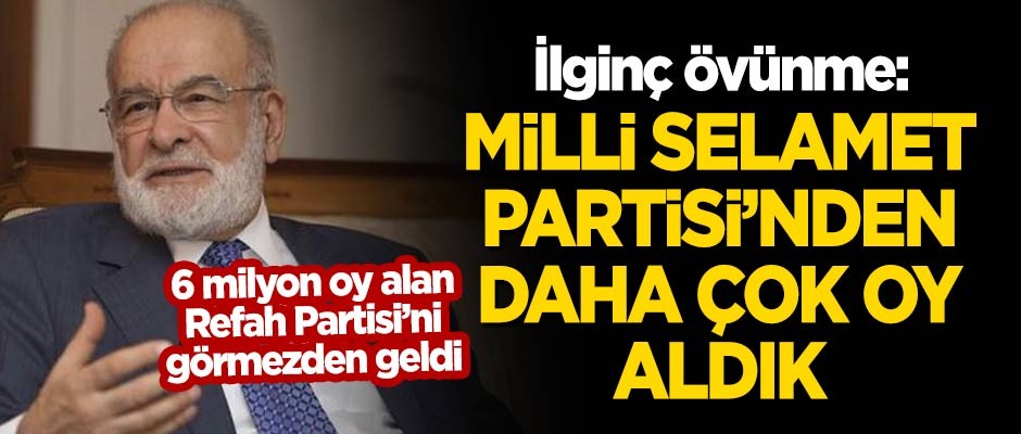 Karamollaoğlu'ndan ilginç övünme: Milli Selamet Partisi'nden daha çok oy aldık