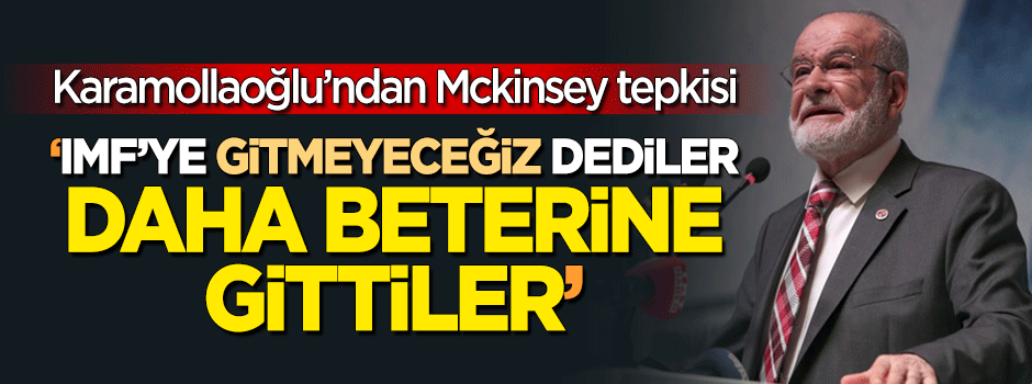 Karamollaoğlu’ndan 'McKinsey' tepkisi: IMF'den daha beterine gittiler