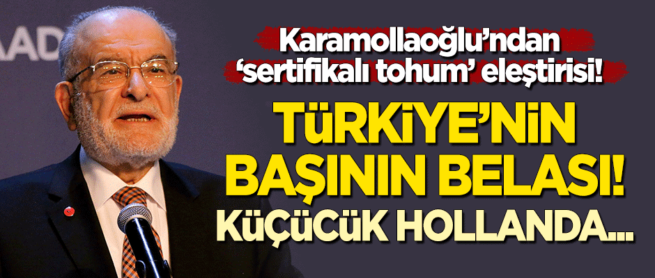Karamollaoğlu'ndan 'sertifikalı tohum' eleştirisi: Türkiye'nin başının belası! Küçücük Hollanda...